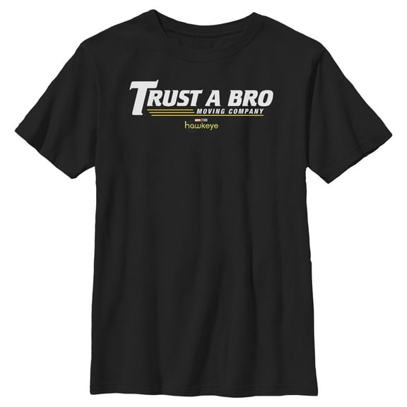 Boy's Marvel Hawkeye Trust Moving Company Graphic Tee Black Medium