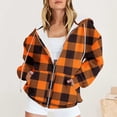 thumbnail image 2 of Kezqiaxn Womens Zip Up Hoodies Checkered Long Sleeve Loose Casual Jacket with Pockets Sweatshirts for Women Fall Plus Size Fashion, 2 of 5
