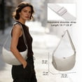 thumbnail image 3 of URSOFINE Quilted Puffer Hobo Bag for Women Men - Adjustable Strap Crescent Crossbody Shoulder Bag, Lightweight 2-Zipper Dumpling Casual Handbag with Multiple Pockets (Beige), 3 of 7