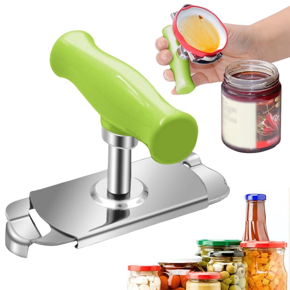 Cap Crack Jar Opener with Adjustable Grip, Stainless Steel Manual Lid & Can Opener for Weak Hands, Seniors, Bottles & Jars, 1 Pack