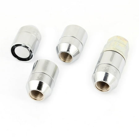 Unique Bargains M12x1.25mm Auto Racing 7Point End Wheel Tuner Lug Nut Silver Tone 4Pcs