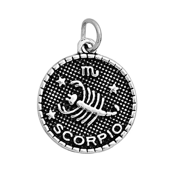 U8MO Scorpio Charm Scorpion Pendant Zodiac Constellation Finding Antiqued Silver