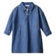 thumbnail image 5 of Falda larga vaquera azul de 110cm para niños, vestido cómodo para niñas de estilo primaveral, falda de manga larga para niños, 5 of 8