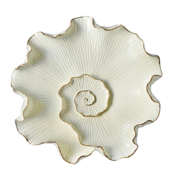 Adorno de pared de resina 3D con forma de hoja de loto, escultura de pared para sala de estar o dormitorio. Hoja de loto beige L