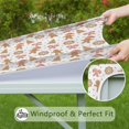 thumbnail image 6 of White Christmas Gingerbread Man Pattern Square Fitted Tablecloth with Elastic Edge,Square Table Cover,Washable Elastic Table Cover for Home Kitchen Party Decor 34"x34", 6 of 6
