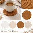 thumbnail image 4 of Anmrize sous-Verre Résistant à la Chaleur 4 Pcs, Dessous de Verre Tressé Uni, Napperon en Fibre Naturelle, Dessous de Verre Tissé Uni, Accessoire de Table Rustique, Dessous de Verre Rond Tissé Naturel Uni, Dessous de Verre Style Ferme, B, 4 of 4