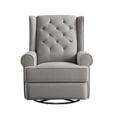 thumbnail image 3 of Pemberly Row Fauteuil Berçant et Inclinable USB Traditionnel en Tissu, Charbon, 3 of 9