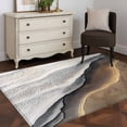 thumbnail image 4 of Abstract Ocean Beach Washable Area Rugs 3'x5', Brown White Gradient Coastal Seaside Low Pile Throw Living Room Rug Non-Slip Sturdy Edge Binding Carpet for Indoor Entryway Bedside Kitchen, 4 of 9
