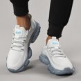 thumbnail image 6 of Men's Lace Up Knit Chunky Sneakers, Breathable Mesh Cushioned Athletic Running Shoes, Black, White Available, 6 of 6