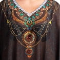thumbnail image 4 of Miss Lavish London Stonework and Hand Embroidered Kaftans Sizes from XL Brown Suiting Teens to Adult Women in Regular to Plus size, 4 of 6