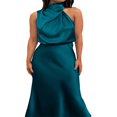 thumbnail image 4 of PENGXIANG Robe Maxi en Satin pour Femmes Élégante Sans Manches Col Montant Soirée Mariage Robe Longue Formelle, 4 of 7