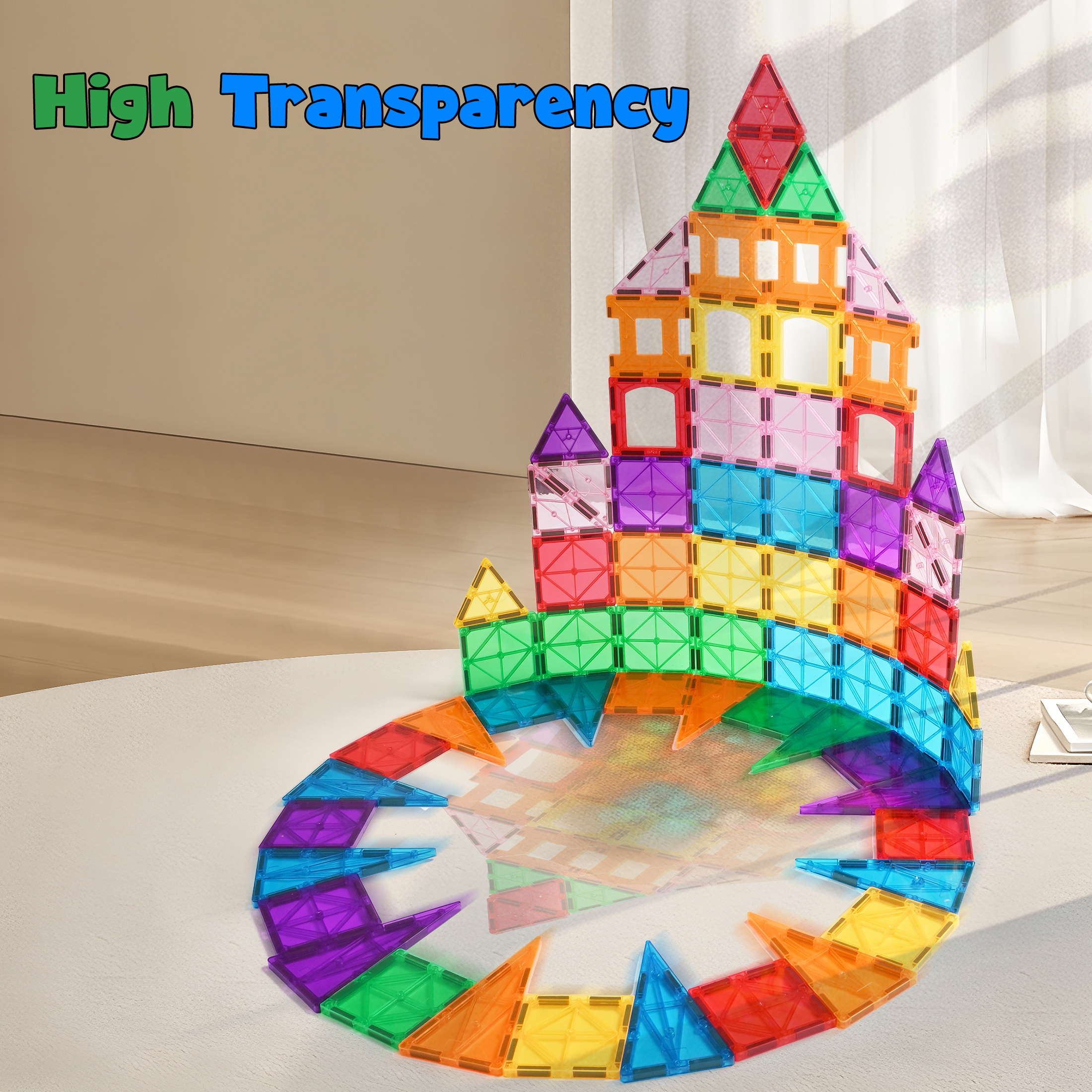 Qiaho Magnetic Tiles 62-Piece Building Block Set photo 3