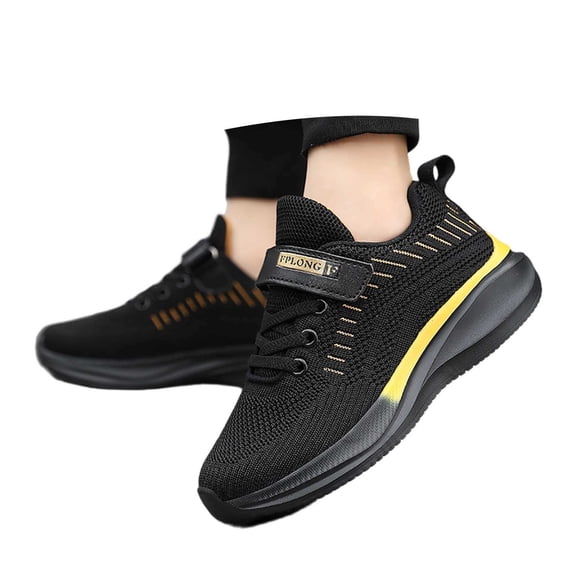 Djtdsds Kids Knit Sneakers Adjustable Strap Breathable Casual Running Shoes Size:6-7 Years