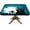 Halloween Square Fitted Tablecloths, variant on Halloween Square Fitted Table Cloths, Night Scarecrow and Castle Washable Spill Proof Elastic Edged Table Cover, for Indoor Outdoor Party Dinner Patio, Fit for 36" x 36"Square Table, Blue Black