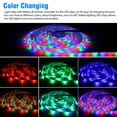 thumbnail image 2 of LED Strip Lights, 65.6FT/20M Color Changing Light with Remote Controller,Waterproof RGB Tape Lights with 12V Adapter for bedrooms,Kitchen, bar, 2 of 8