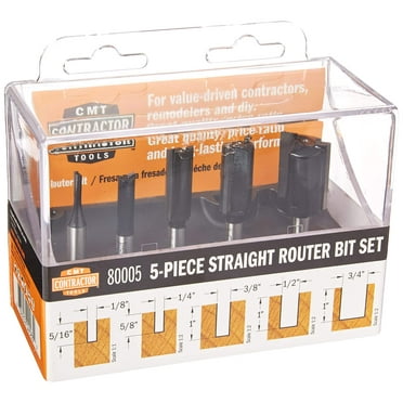 CMT 80005 5Piece Straight Router Bit Set 1/4" Shank