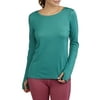 Danskin Now Womens Active Long-Sleeve Performance Tee with Mesh Details