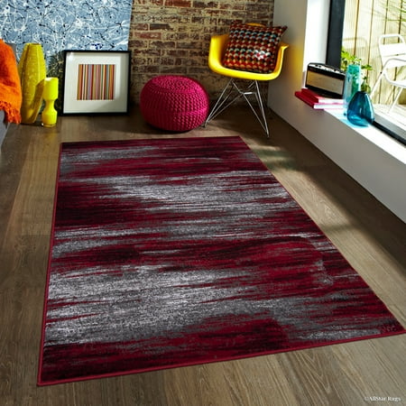 - Red AllStar Modern. Contemporary Woven Area Rug. Drop-Stitch Weave Technique. Carved Effect. Vivid Pop Colors (7' 10