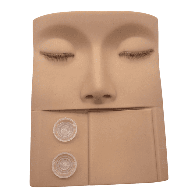 3D False Eyelash Grafting Model Practice Tray Practice Head with Eyes for Eyelash Extension Replaceable Eyelids