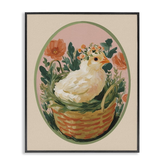 Stupell Industries Cottage Bloom Nest Chick Black Framed Giclee Art, 11 x 14, by Yen
