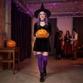 thumbnail image 4 of Lumtrix Thigh High Socks for Women Solid Knee High Stockings Soft Stretchy Socks for Casual Party Dark Purple One Size, 4 of 6