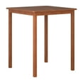 thumbnail image 3 of CorLiving Miramar Solid Wood Outdoor Bar Height Bar Table with Slatted Top and Umbrella Hole, Brown, 3 of 8