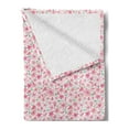thumbnail image 2 of Cherry Blossom Soft Flannel Fleece Throw Blanket, Mingled Cartoon Style Design of Bloomed Sakura Flowers and Buds, Cozy Plush for Indoor and Outdoor Use, 70" x 90", Pink Rose and Green, by Ambesonne, 2 of 5