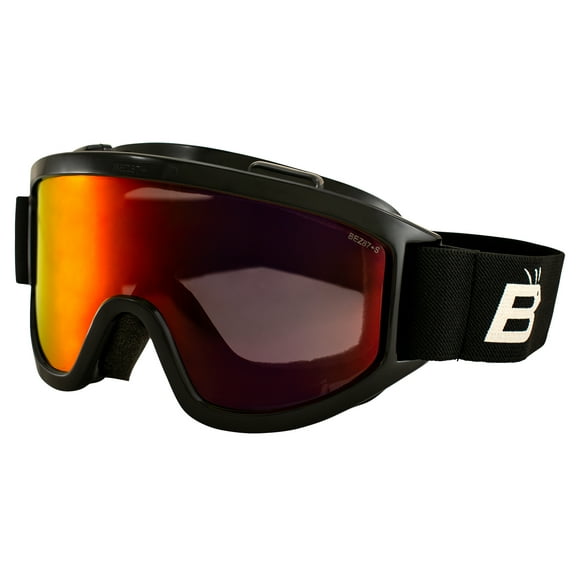 Birdz Eyewear Vulture Motorcycle Goggles ANSI Z87.1  Padded Fit-Over Safety Goggles Black Frame w/ ReflecTech Red Mirror Lens