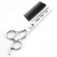 thumbnail image 1 of Tijeras de peluquería de 6,0 pulgadas con peine, tijeras de peluquería personalizadas, tijeras de barbero, tijeras planas, 1 of 6