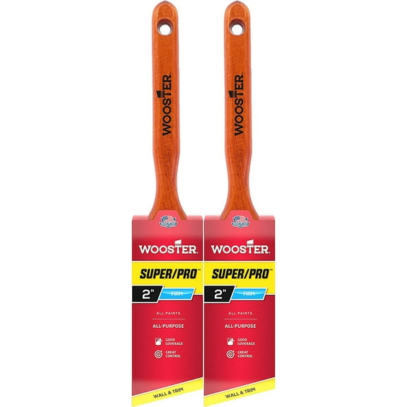 Wooster Genuine 1.5" Super/Pro Angle Sash Paintbrush 2-Pack, J4112-1.5-2PK