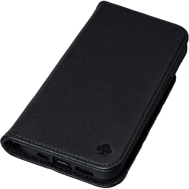 - Leather Case for iPhone 14 Pro. Premium Genuine Leather(Pure Black)