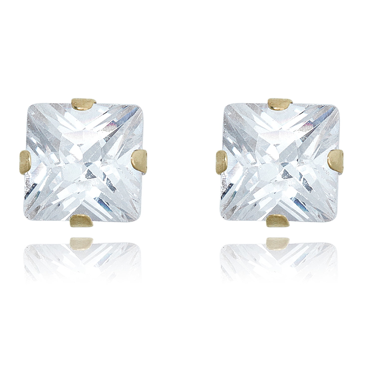 Blue Diamond Club Small 5mm 9ct Gold Filled Bezel Stud Earrings Mens Womens White CZ 9K G/F