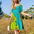 thumbnail image 4 of La liebre y la tortuga Vestido de manga corta Vestidos largos Ropa de verano Vestido, 4 of 7