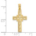 thumbnail image 3 of FJC Finejewelers 14k Yellow Gold Bright Cut Etched Cross Starburst Behind Charm, 3 of 6