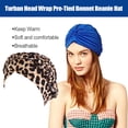 thumbnail image 3 of Turban Imprimé Confortable Respirant Multicolore Couche Unique Bonnet de Cheveux Accessoires pour Femmes Imprimé Léopard, 3 of 6