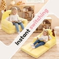 thumbnail image 4 of Dznils Toddler Sofa Chair, 2-in-1 Soft Foam Flip Open Kids Couch Lounger Comfy, Ages 1+, Yellow Cow, 4 of 10