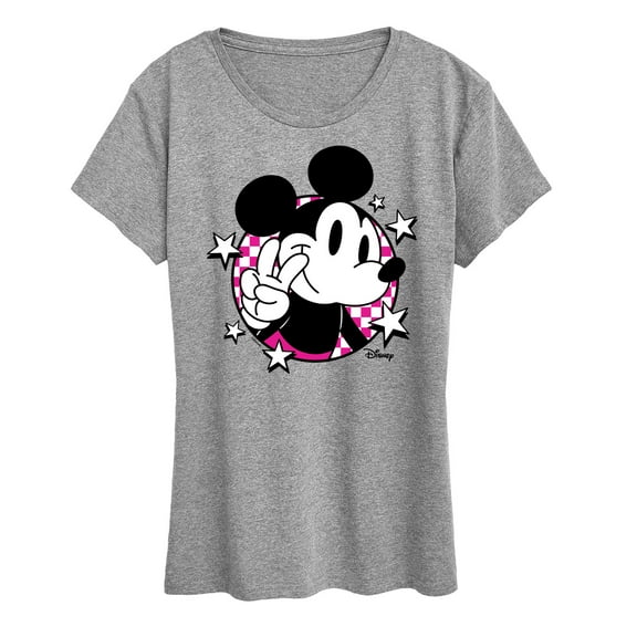 Disney - Mickey & Friends - Peace Sign - Retro Style - Women's Short Sleeve Graphic T-Shirt