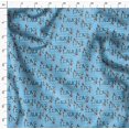 thumbnail image 4 of Soimoi Blue Cotton Poplin Fabric Floral Love Text Print Fabric by Yard 58 Inch Wide, 4 of 5