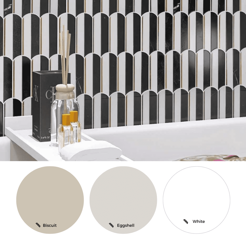 The Tile Life Mad Decade 12" x 12" Black Marble Mosaic Wall Tile 1 Sheet