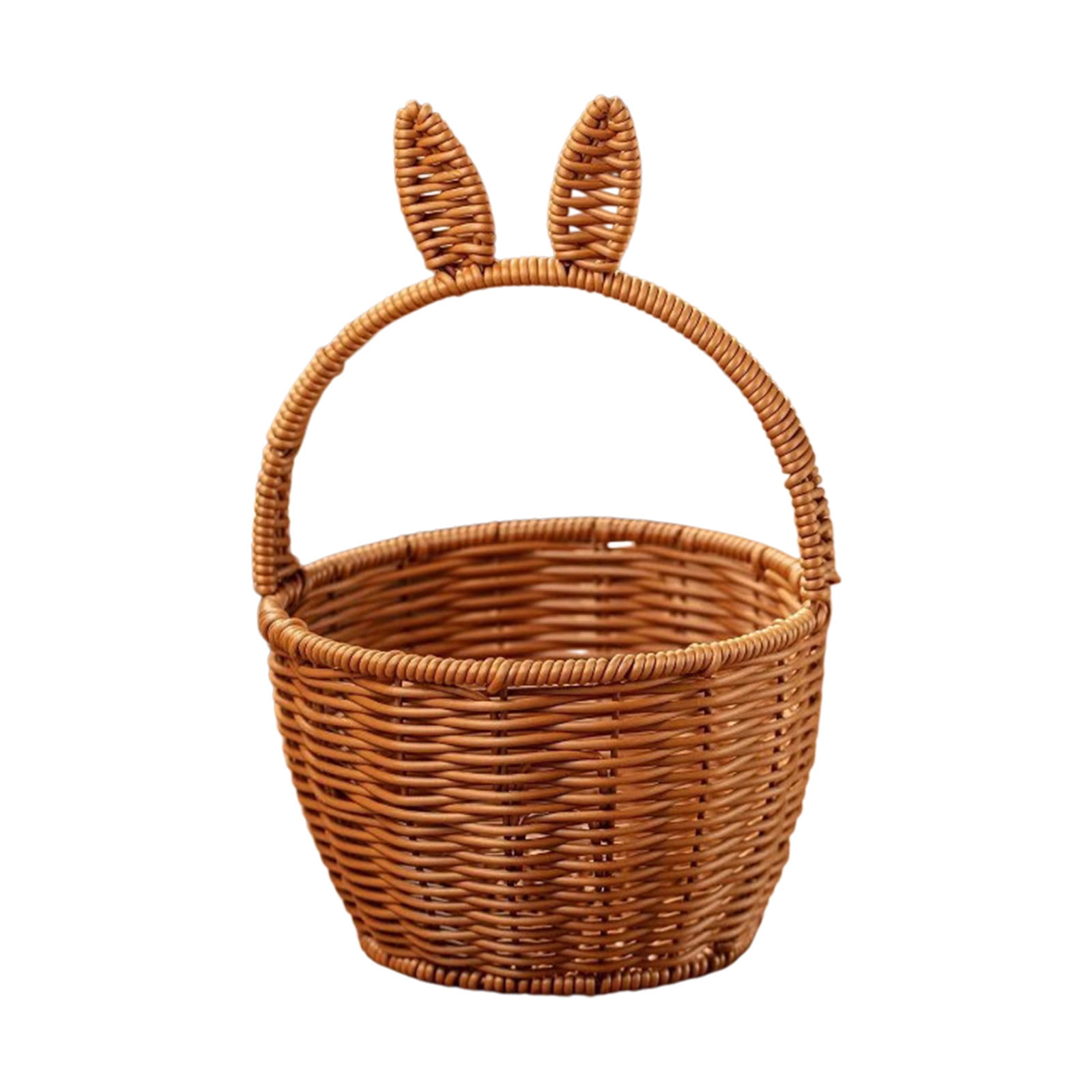 Lunxisen 4 Pcs Easter Bunny Woven Basket for Party Favors, Easter Candy Eggs Baskets Cute Rabbit Picnic Hamper
