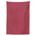 thumbnail image 2 of Abstract Tablecloth, Print of Retro Geometric in Colorful Tones with Symmetric Squares and Ovals, Rectangle Satin Table Cover for Dining Room and Kitchen, 60" X 90", Coral and Purple, by Ambesonne, 2 of 2