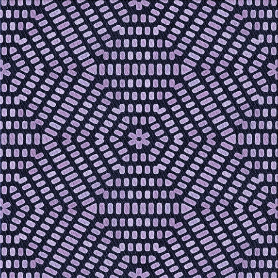 Ahgly Company Machine Washable Indoor Square Transitional Night Blue Area Rugs, 7' Square