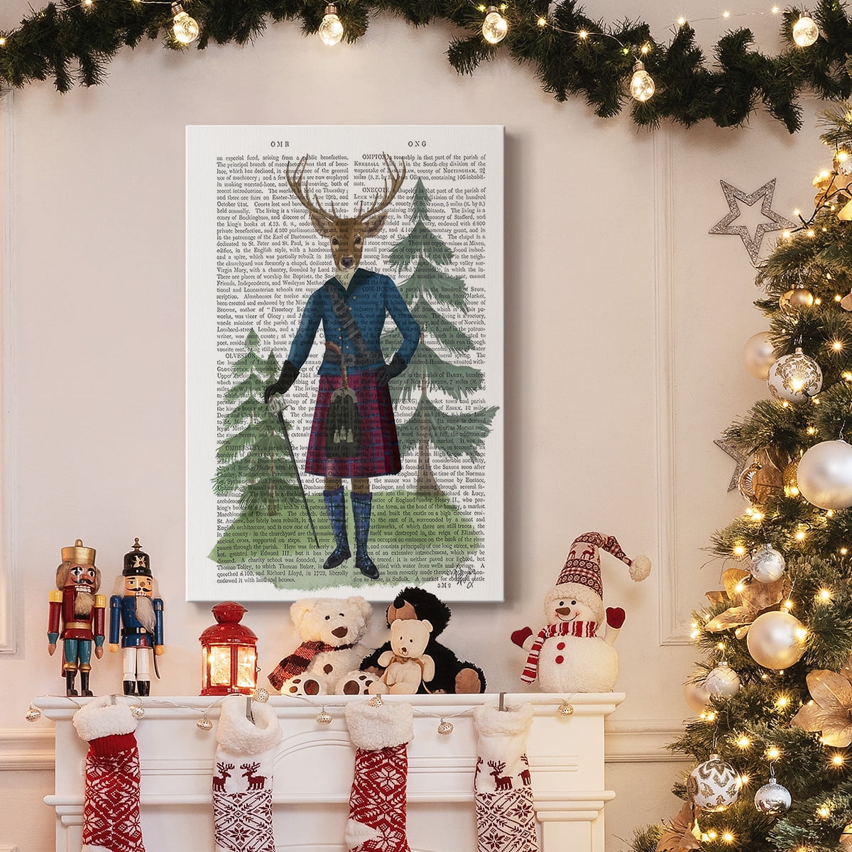 Scottish Deer Laird Tam OShunter, Full, Book Print- Gallery Wrapped Canvas