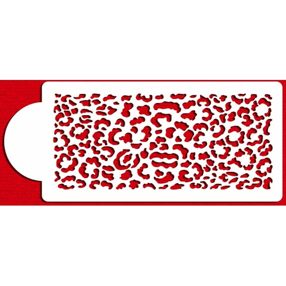 Designer Stencils Leopard Skin Cake Stencil, Beige/semi-transparent