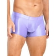 thumbnail image 3 of ZDHoor ZDHoor Mens Shiny Low Rise Boxer Briefs Fitness Sports Shorts Tights Glossy Beach Swimwear Light Purple L, 3 of 7