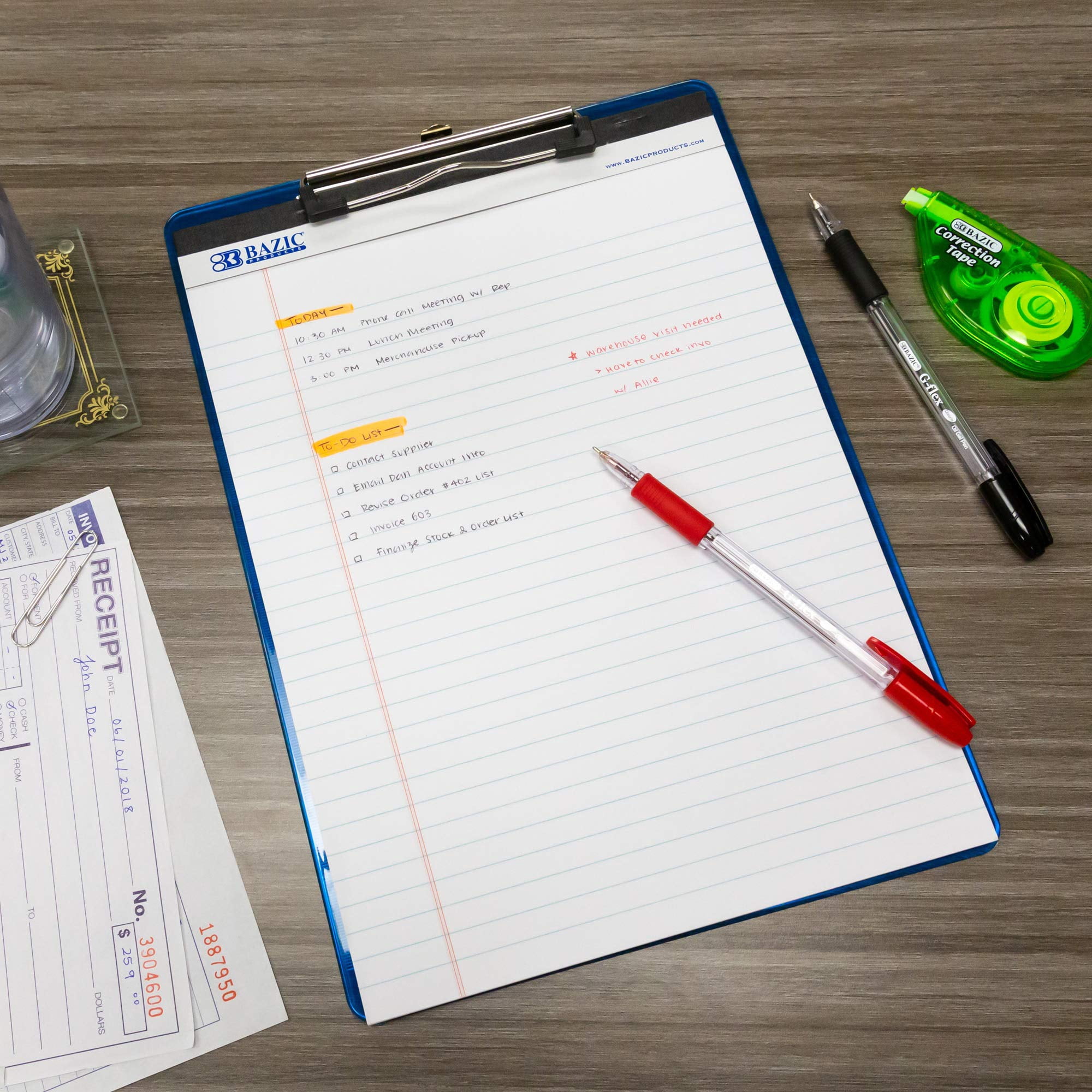 BAZIC Perforated Writing Pad, 50 Sheets 8.5"x11.75", White, Total 12 Count