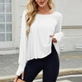 thumbnail image 4 of Tnhcen Women's Fall Backless Crewneck Long Sleeve Loose Fit Sweatshirt - Plus Size Friendly Sports Tops S-2XL, 4 of 9