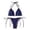Blue, variant on uvwlwu Women Ruffle Triangle Halter Bikini with Tie Side Bottom Two Piece Swimsuit,S