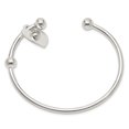 thumbnail image 2 of Sterling Silver Bracelet Cuff Women's 3 mm 7 in Heart Bangle, 2 of 4