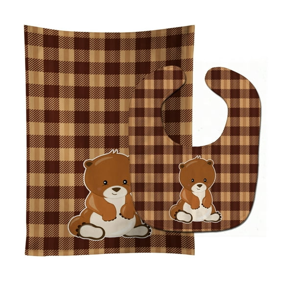 Bear Baby Bib and Burp Cloth